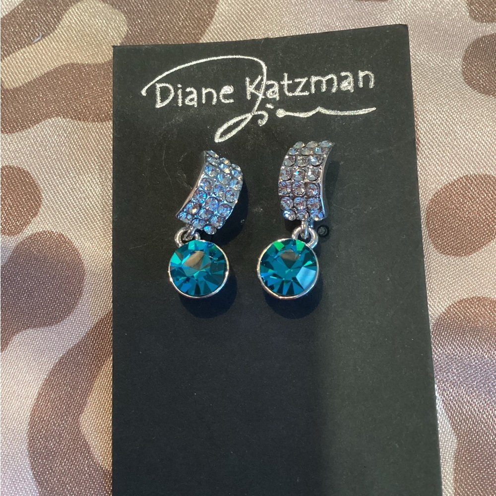 Diane Katzman Vintage Rhinestone Cuff and Stone Earrings - BRAND NEW!